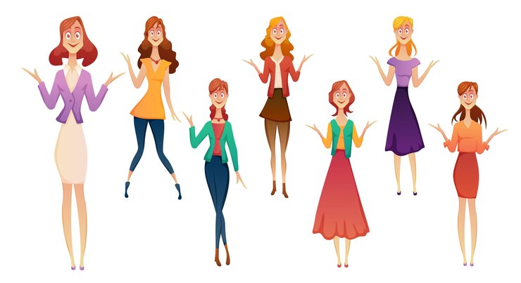 無料Vector ファッション服の女性 ビジネス服の美しい女性