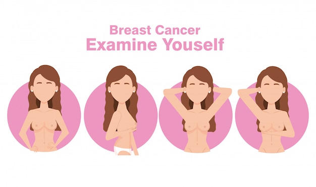 Free vector women figures with breast cancer