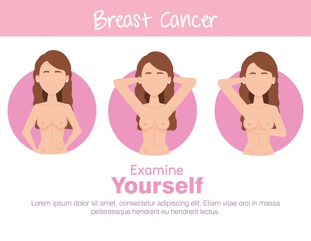 Бесплатное векторное изображение Женские фигуры с раком молочной железы