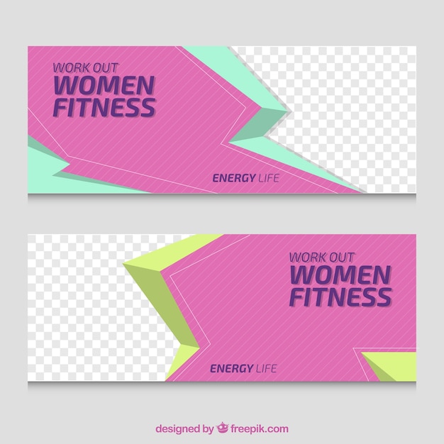 Women fitness banner pack