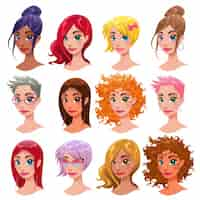 Free vector women head designs