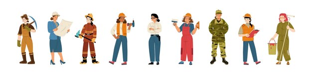 Women professions female characters occupation