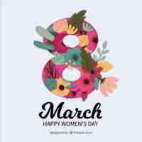 Бесплатное векторное изображение Женский день фон в стиле бумаги