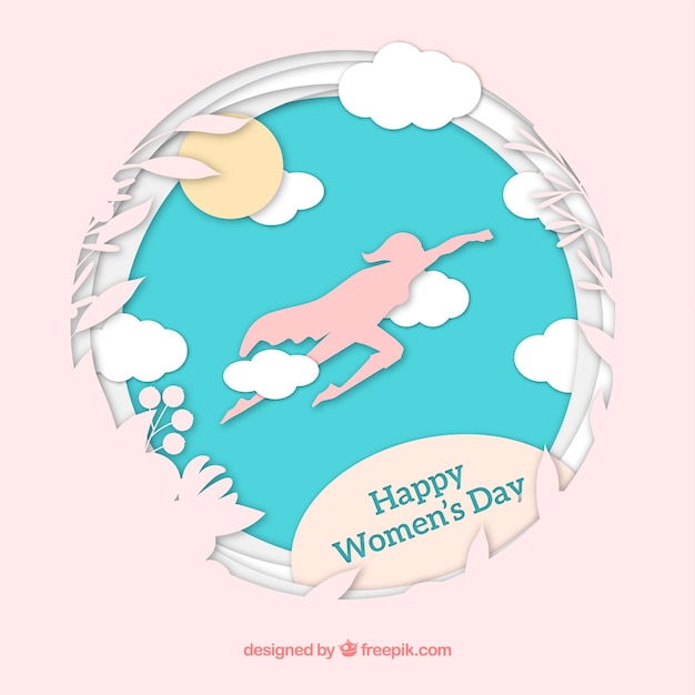 Women's day background in paper style