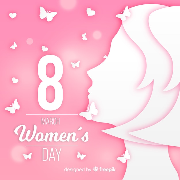 Women's day background in paper style