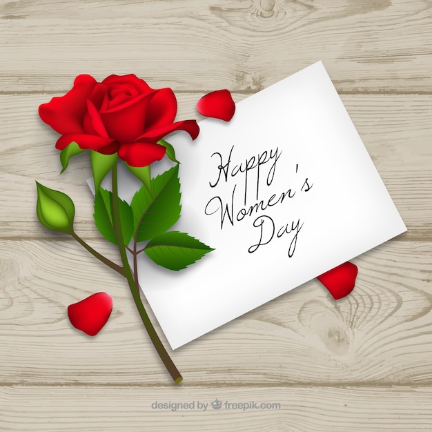 Women's day background in realistic style with a letter