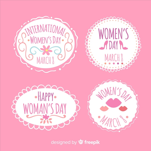 Free vector women's day badge collection