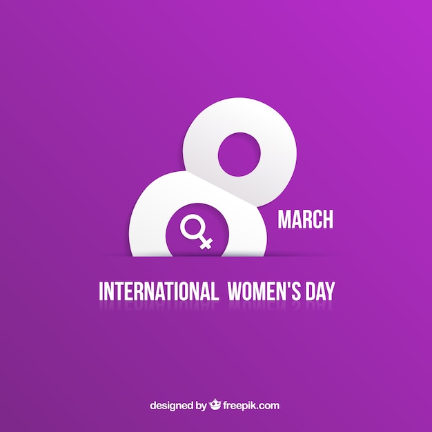 Women's day card in purple background