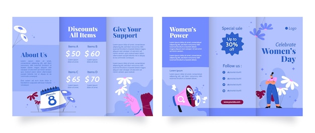 Free vector women's day celebration brochure template