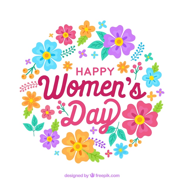 Women's day colourful floral background