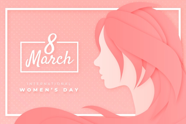 Women's day girl in paper style