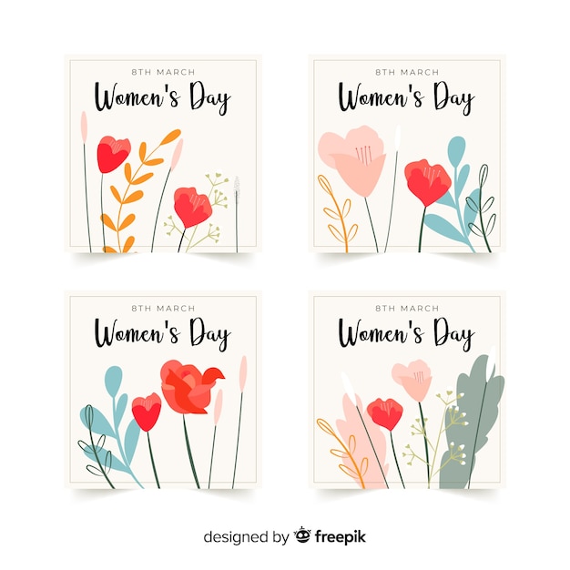 Free vector women's day label collection