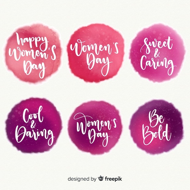 Free vector women's day label collection