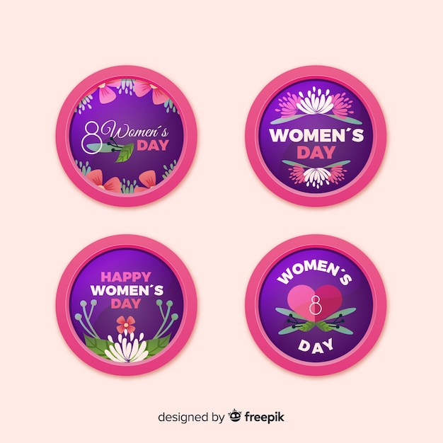 Free vector women's day label collection