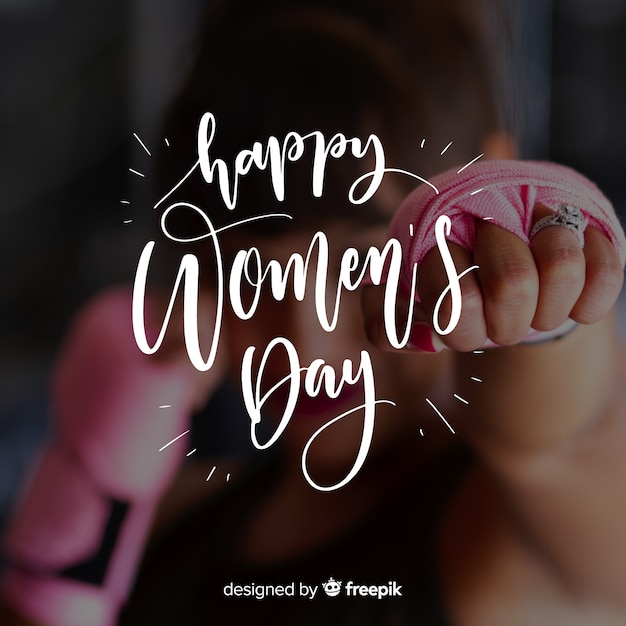 Free vector women's day lettering