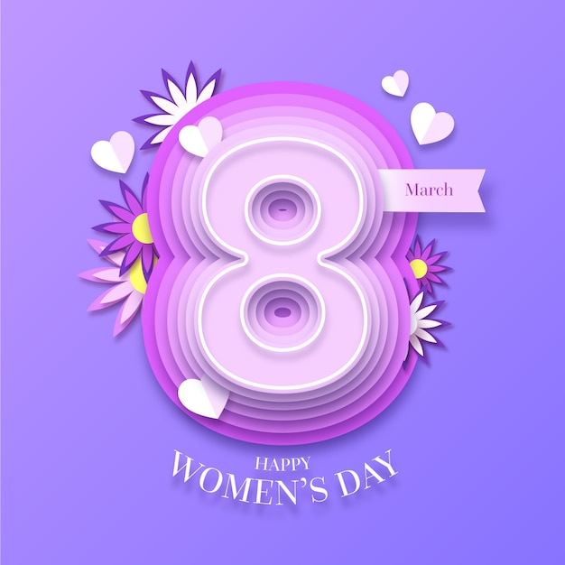 Women's day in paper style concept