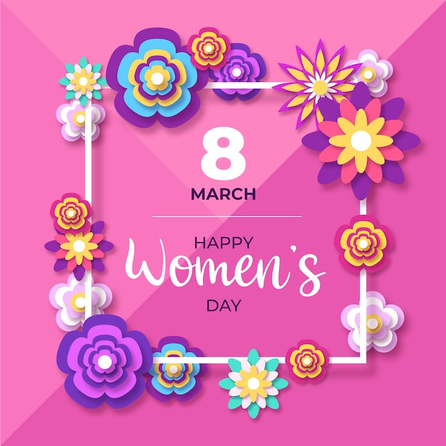 Free vector women's day in paper style design