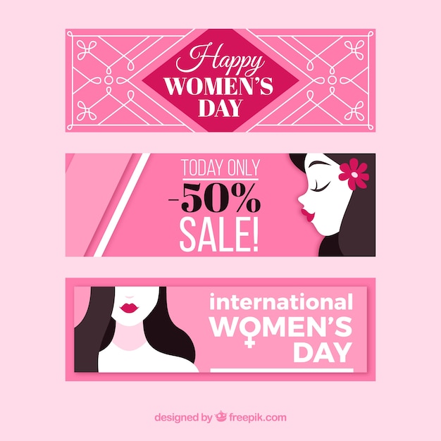 Free vector women's day sale banners