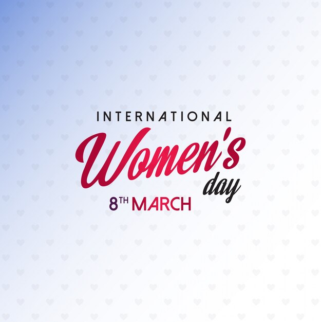 Women's day typographic card with pattern background 
