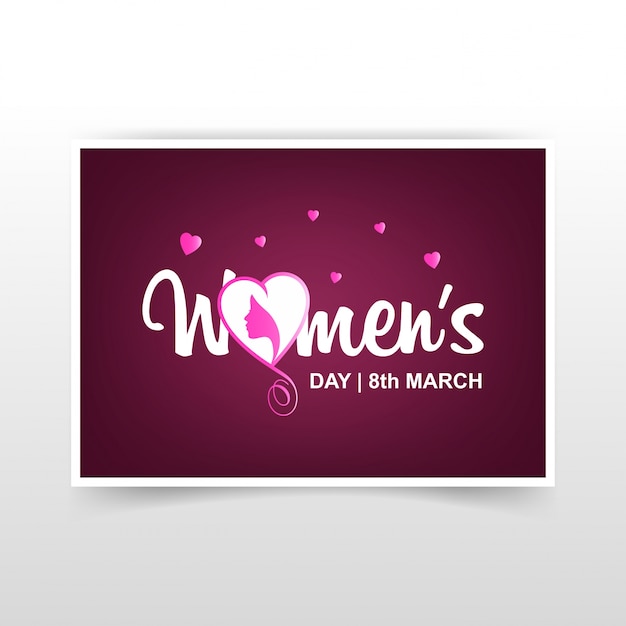 Women's day typography design with dark background