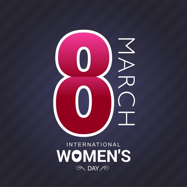 Free vector women's day typography with dark background