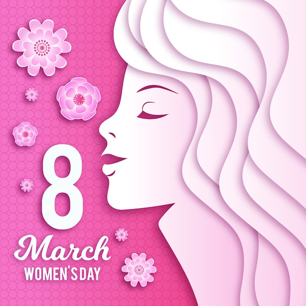 Women's day wallpaper in paper style