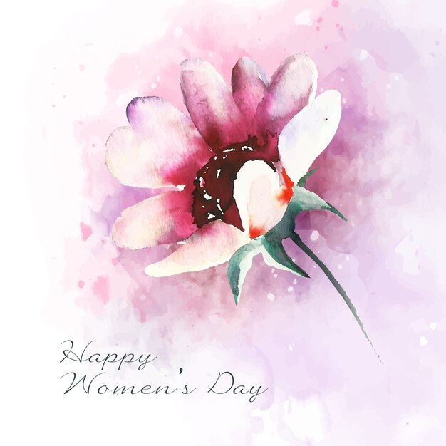 Women's day watercolor flower