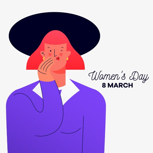 Women's day with woman winking