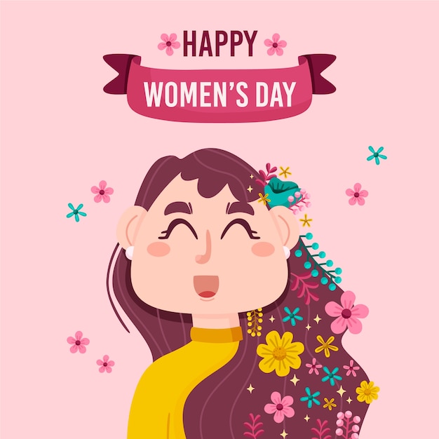 髪に花を持つ女性と女性の日