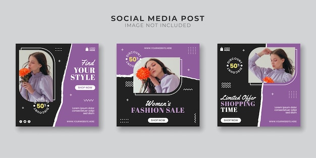 Women's fashion sale social media post template