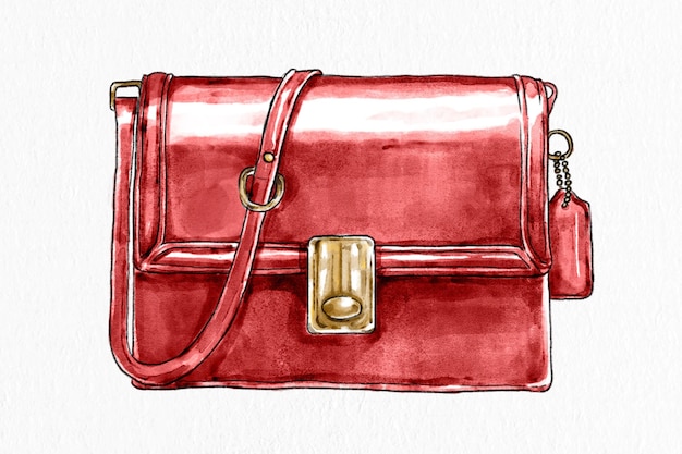 Free vector women's purse vector hand drawn fashion illustration