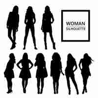 Free vector women silhouettes in casual clothes