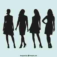 Free vector women silhouettes collection