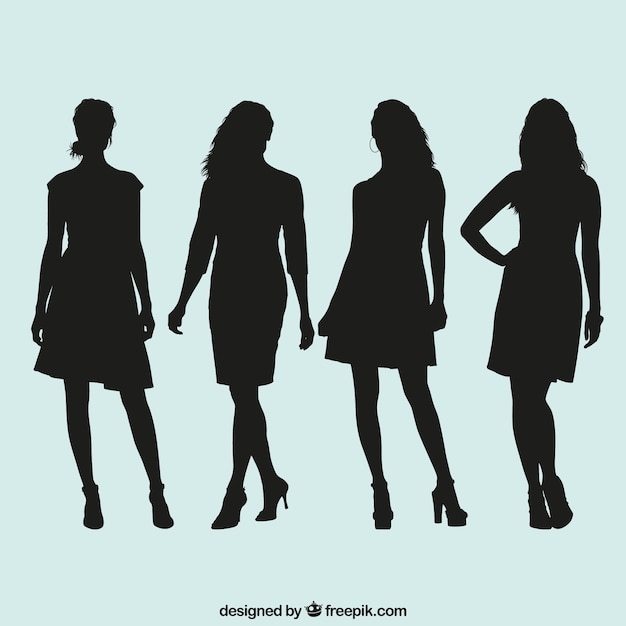 Free Vector women silhouettes collection