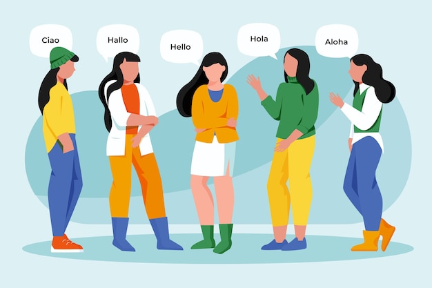 異なる​言語​で​話している​女性