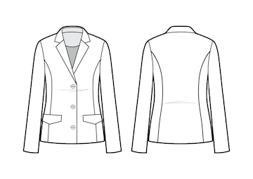 Premium Vector | Womens classic blazer jacket technical fashion flat