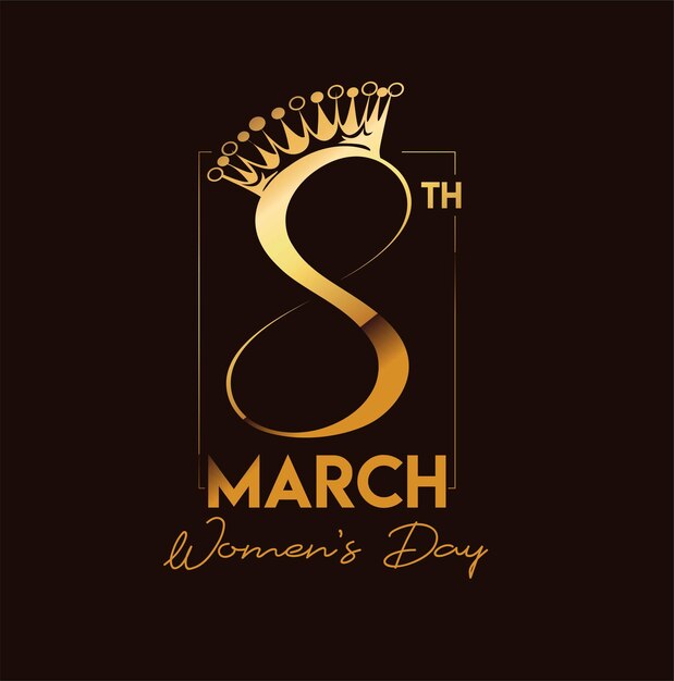 Womens Day 8th March Text Design