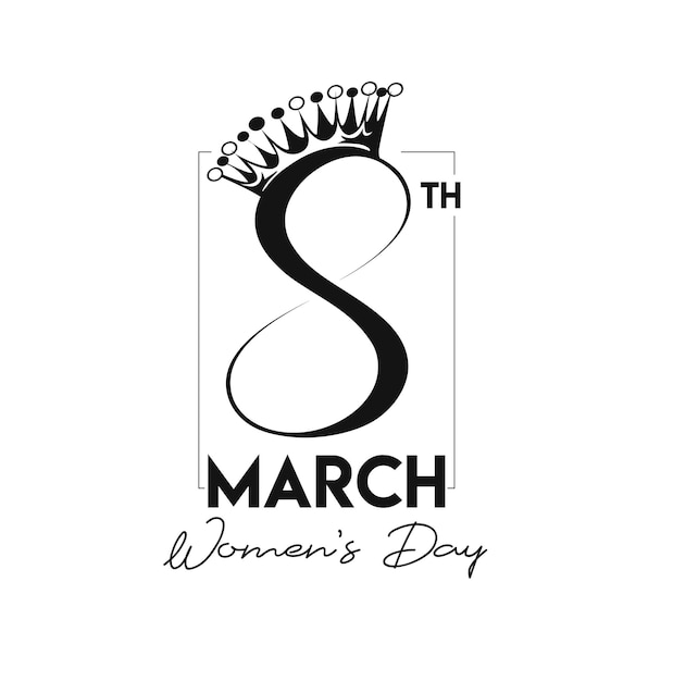 Free vector womens day 8th march text design