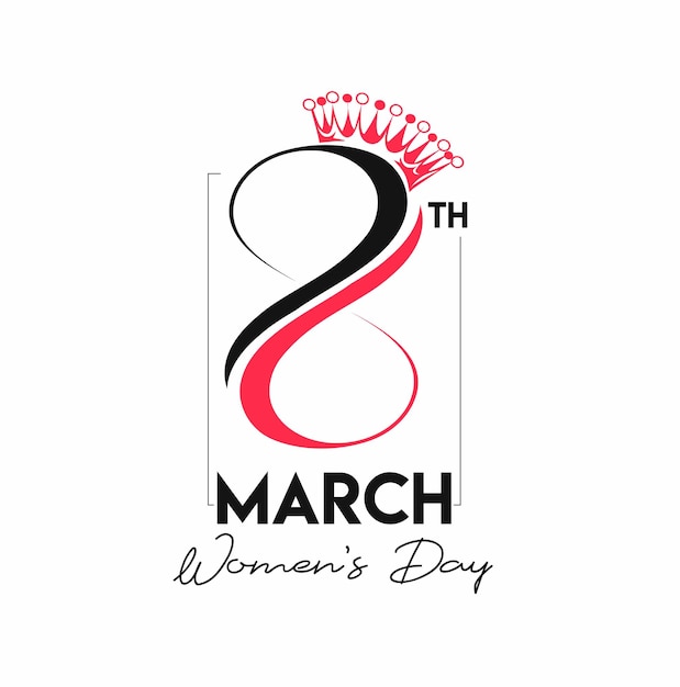 Womens Day 8th March Text Design.