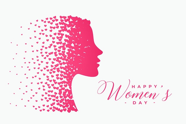 Womens day card made with hearts particles