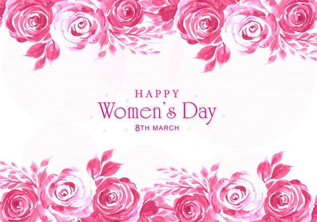 装飾的な花のデザインと女性の日カード