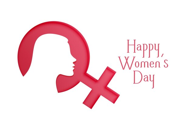 womens day card with female symbol and face