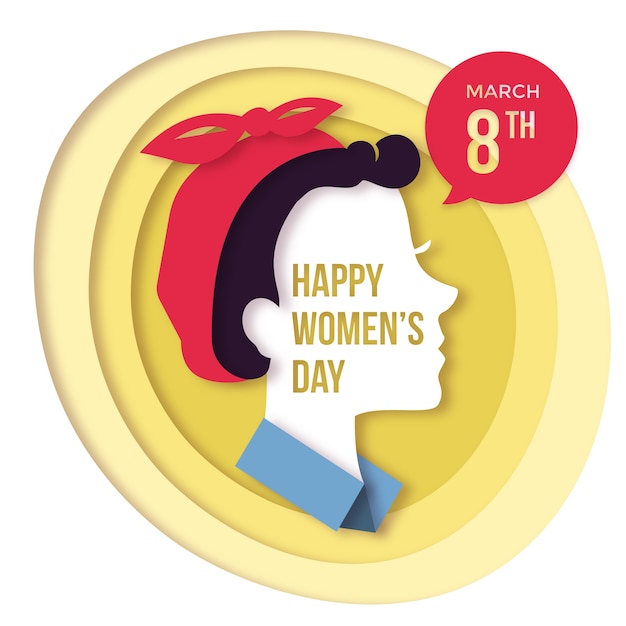 Womens day concept in paper style