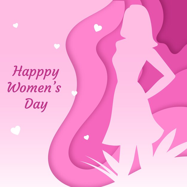 Womens day concept in paper style