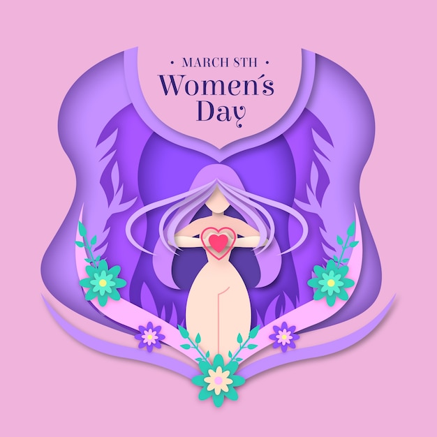 Free vector womens day concept in paper style