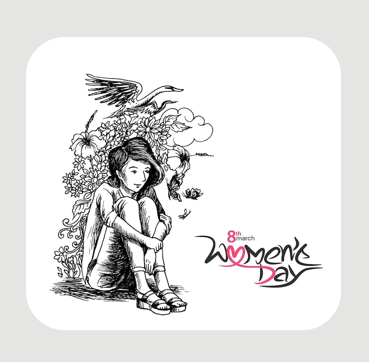 Free Vector womens day greeting card design