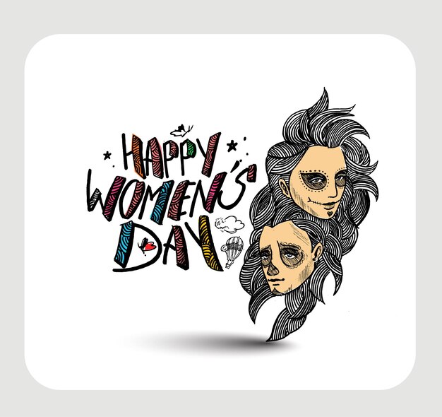 Womens day greeting card design.