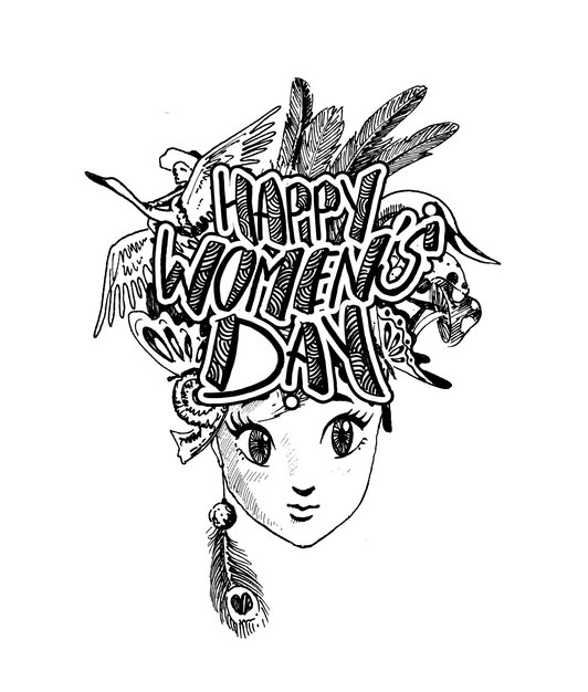 여성의 날 인사말 카드 디자인입니다.