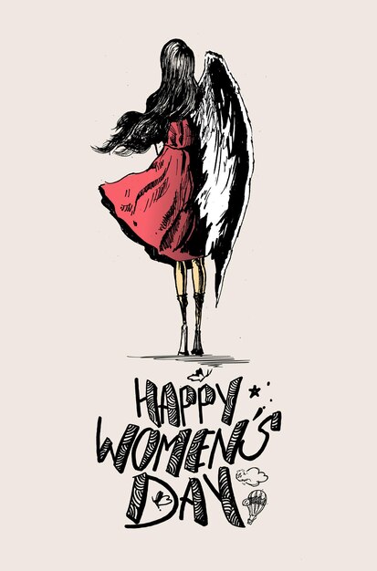 Womens day greeting card design.