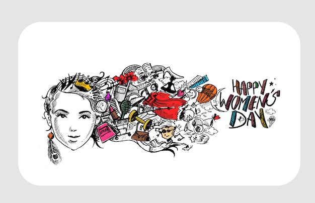 Free vector womens day greeting card design.